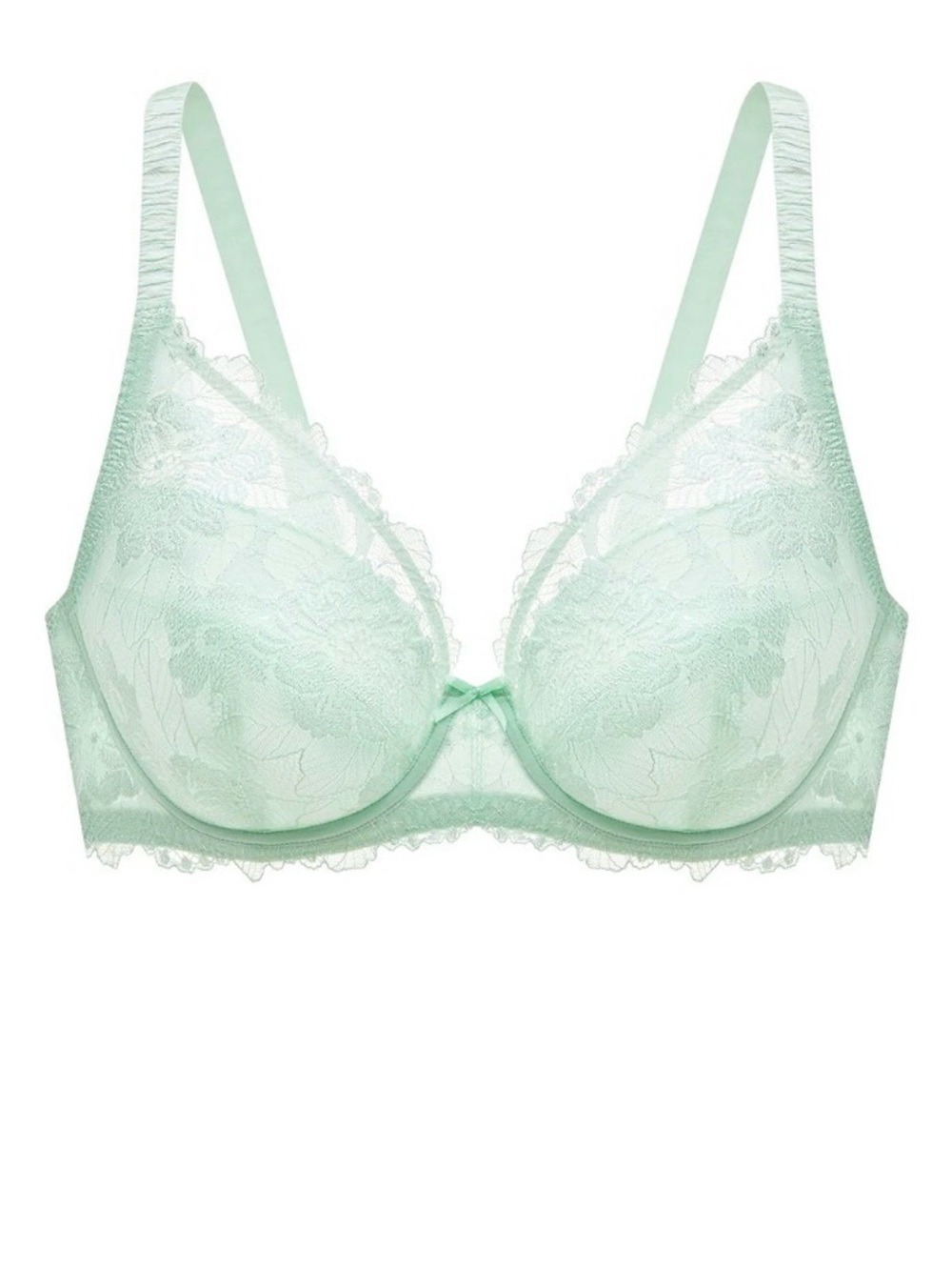 Understance Annette FlexWire Padded Plunge Lace Bra Aqua 40C